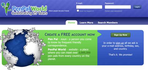 penpal websites.